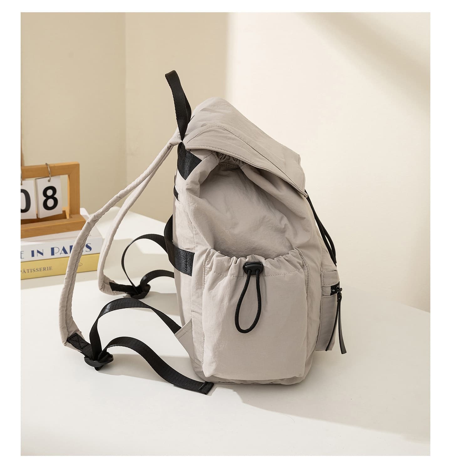 Malaga Women's Drawstring Flap Backpack with Anti-Theft Pocket, photo 18