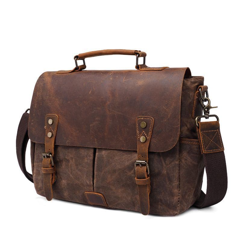 Tropicana Prime 11L Leather and Canvas Laptop Briefcase