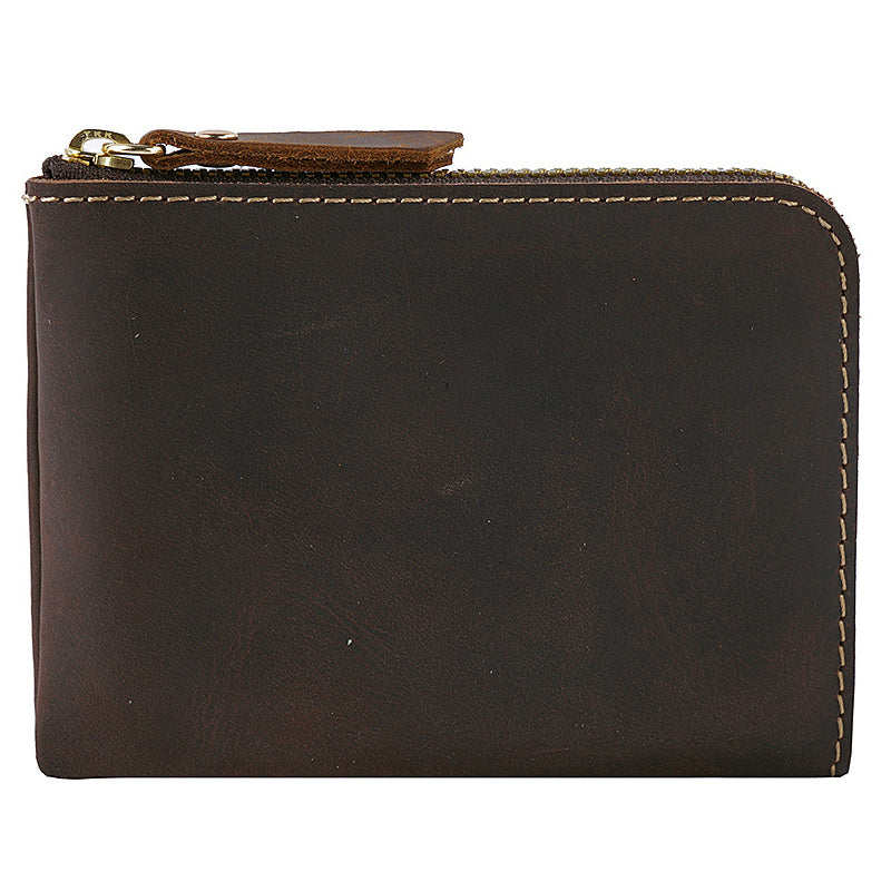 The Syltrax™ Advanced Wallet by Camel Mountain – 0.2L Genuine Leather Zipper Wallet