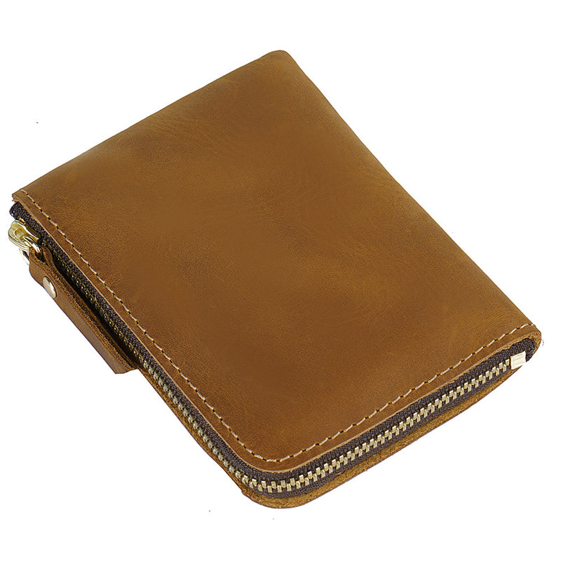 The Syltrax™ Advanced Wallet by Camel Mountain – 0.2L Genuine Leather Zipper Wallet