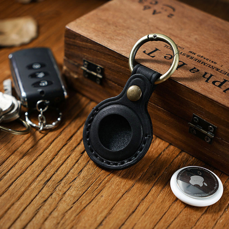 The Byzoril™ Apple AirTag Case by Camel Mountain – Ultra-Slim Leather Protection