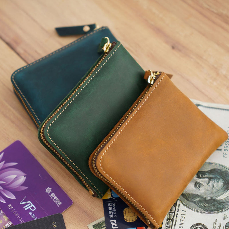 The Syltrax™ Advanced Wallet by Camel Mountain – 0.2L Genuine Leather Zipper Wallet