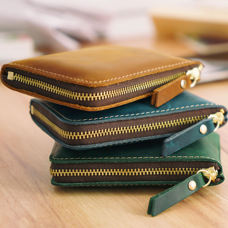 The Syltrax™ Advanced Wallet by Camel Mountain – 0.2L Genuine Leather Zipper Wallet