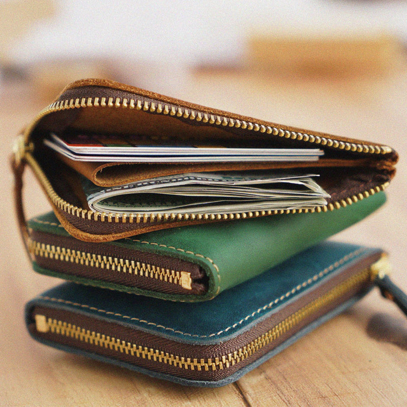 The Syltrax™ Advanced Wallet by Camel Mountain – 0.2L Genuine Leather Zipper Wallet