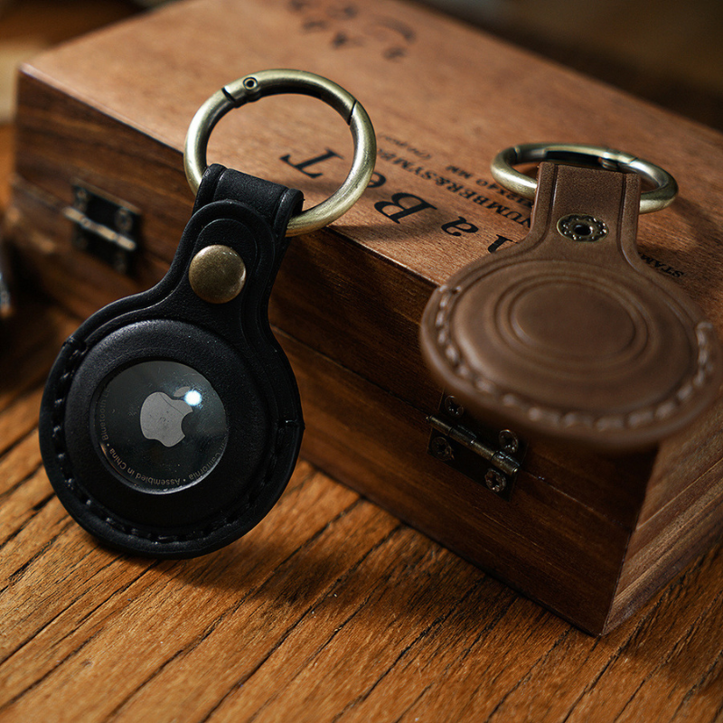 The Byzoril™ Apple AirTag Case by Camel Mountain – Ultra-Slim Leather Protection