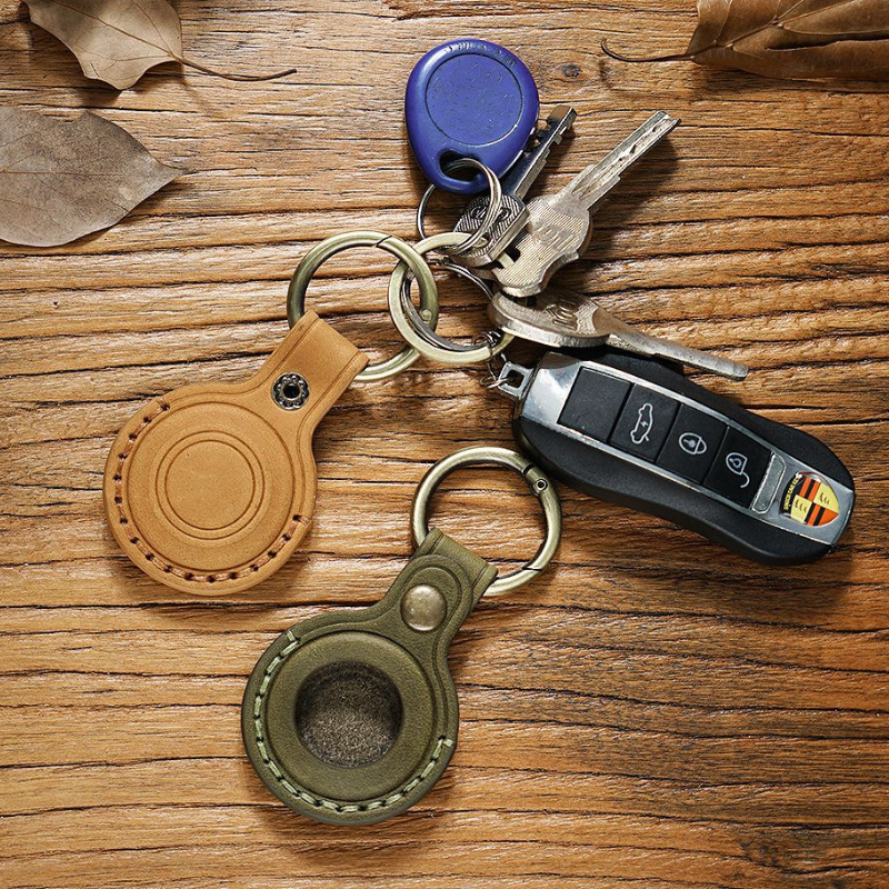 The Byzoril™ Apple AirTag Case by Camel Mountain – Ultra-Slim Leather Protection