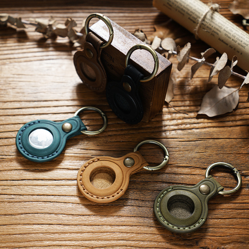 The Byzoril™ Apple AirTag Case by Camel Mountain – Ultra-Slim Leather Protection