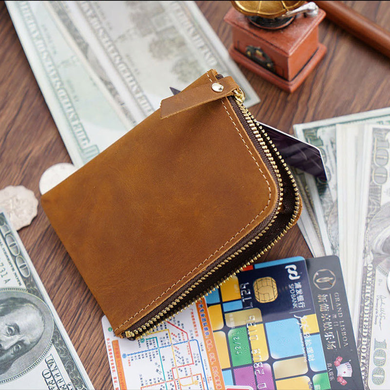 The Syltrax™ Advanced Wallet by Camel Mountain – 0.2L Genuine Leather Zipper Wallet