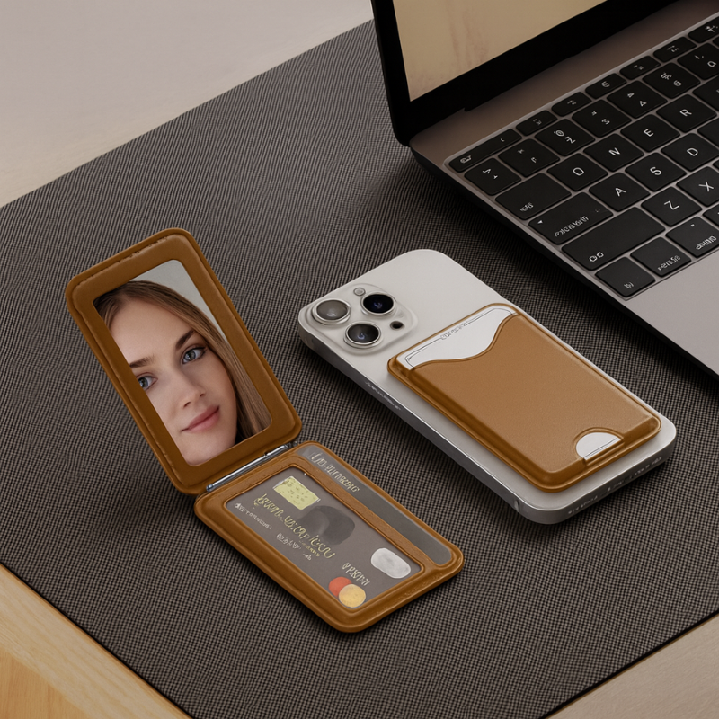 The Xyraleth™ Fusion Wallet by Camel Mountain – 0.33L, MagSafe Mirror Card Holder