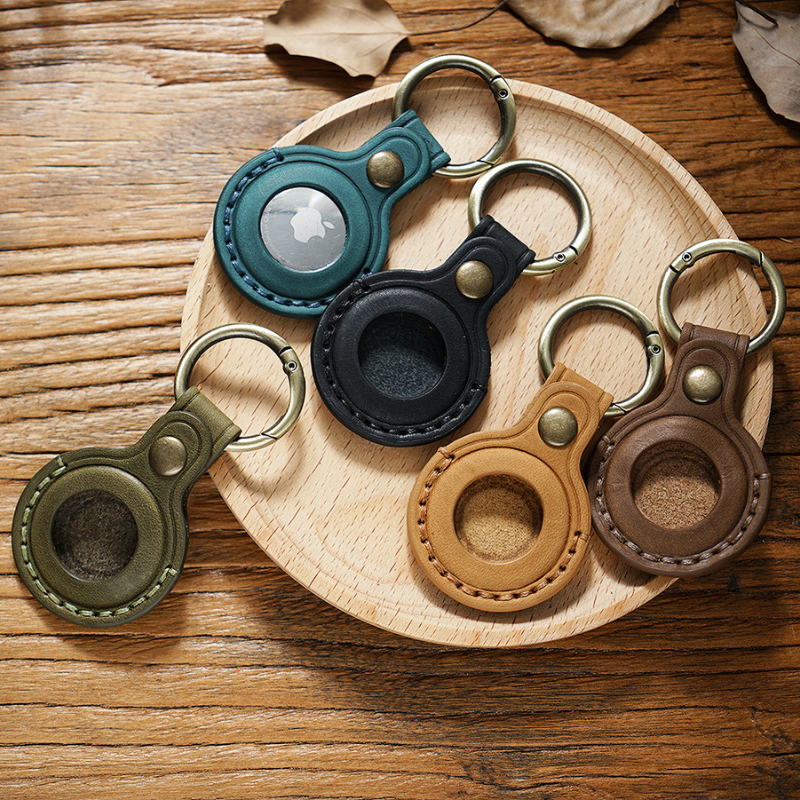 The Byzoril™ Apple AirTag Case by Camel Mountain – Ultra-Slim Leather Protection