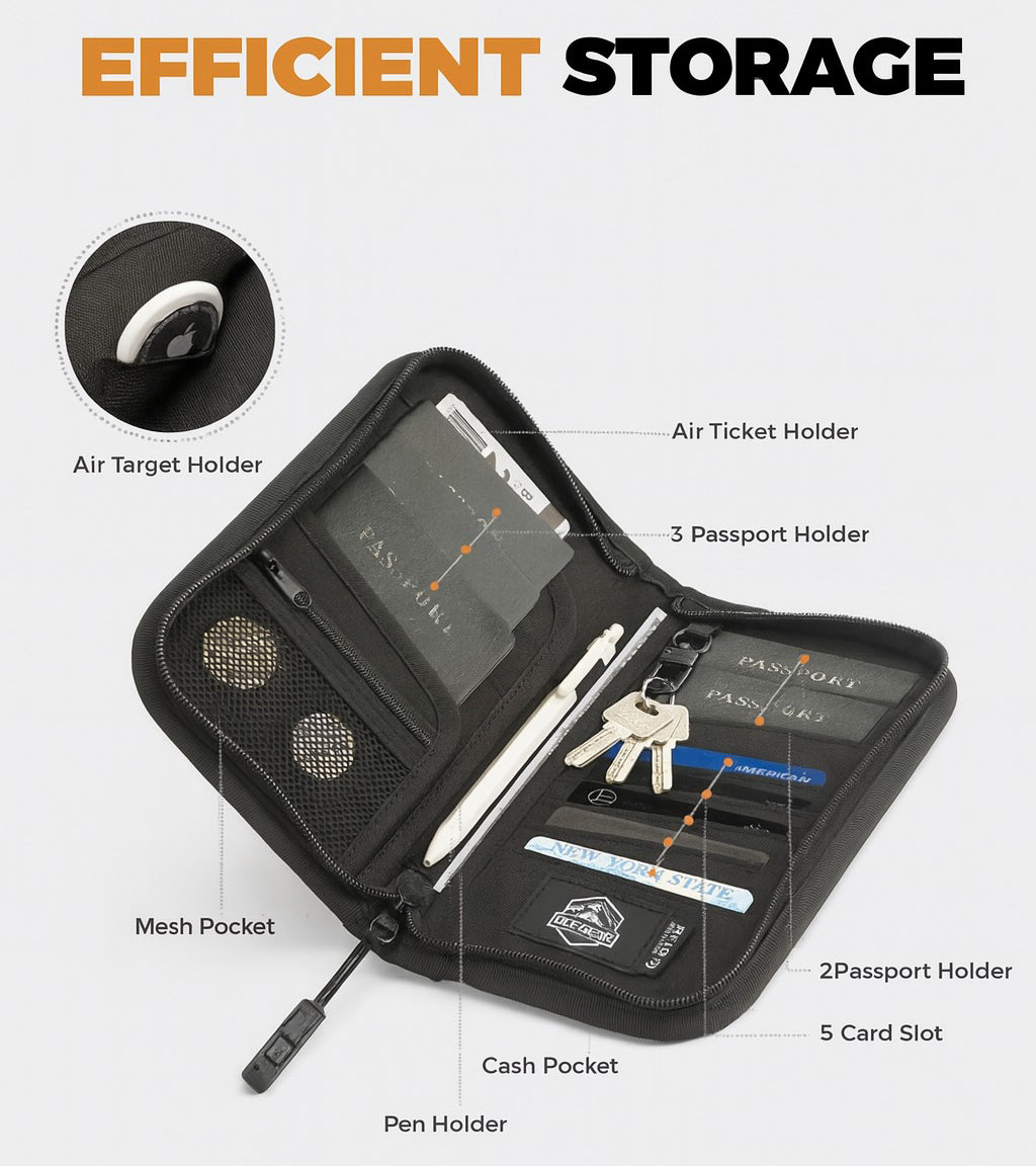 The Quorlan™ Luxe Bag by Camel Mountain – 1L, Ultra Slim Travel Organizer