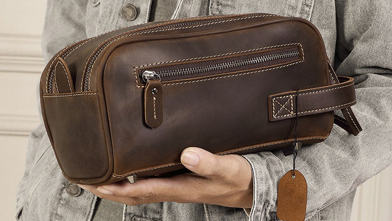 The Elvionox™ ProX Hand Bag by Camel Mountain – 2L Genuine Leather Travel Organizer