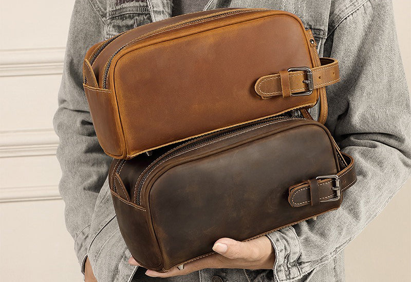 The Elvionox™ ProX Hand Bag by Camel Mountain – 2L Genuine Leather Travel Organizer