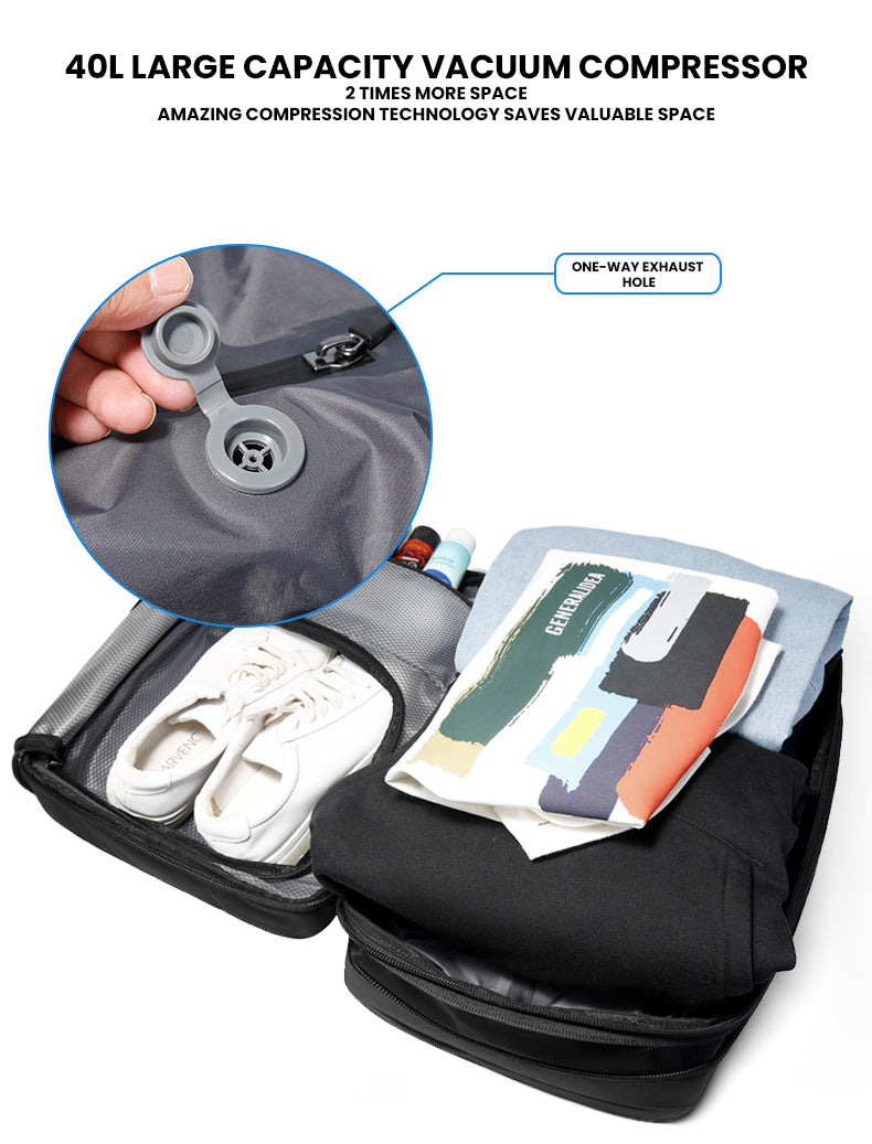 The Korvinor™ Supreme Vacuum Backpack by Camel Mountain – 28L (Expands to 40L), Fits 16" Laptop