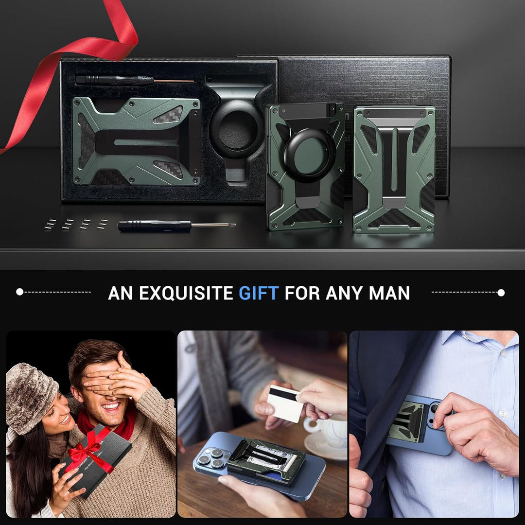 The Zayliron™ ProX Wallet by Camel Mountain – 0.08L, Ultra-Slim Magnetic Metal Wallet