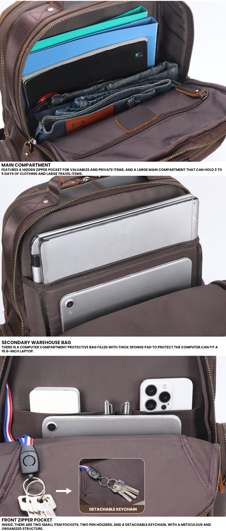 The Iridonar™ Quantum Backpack by Camel Mountain – 35L, Fits 16" Laptop