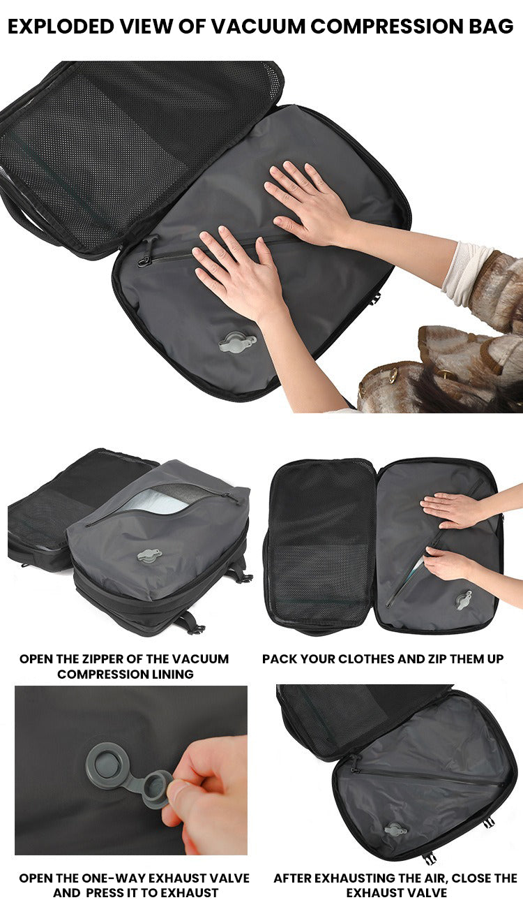 The Ytrion™ Advanced Vacuum Backpack by Camel Mountain – 45L, Fits Up To 16" Laptop