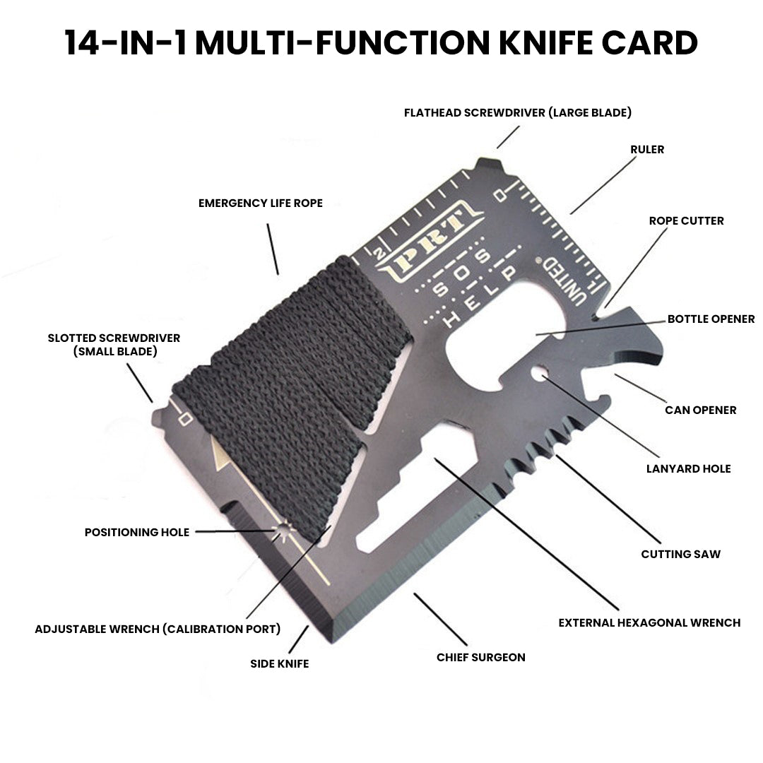 The Polaryx™ Luxe Card Knife by Camel Mountain – Premium 14-in-1 Tool in Pocket Size