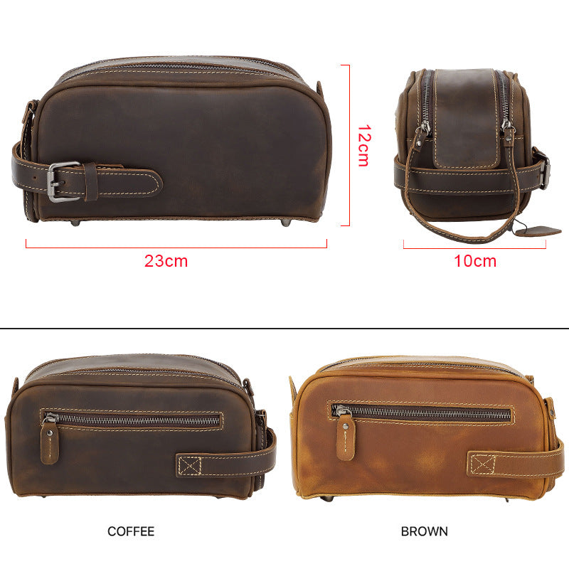 The Elvionox™ ProX Hand Bag by Camel Mountain – 2L Genuine Leather Travel Organizer