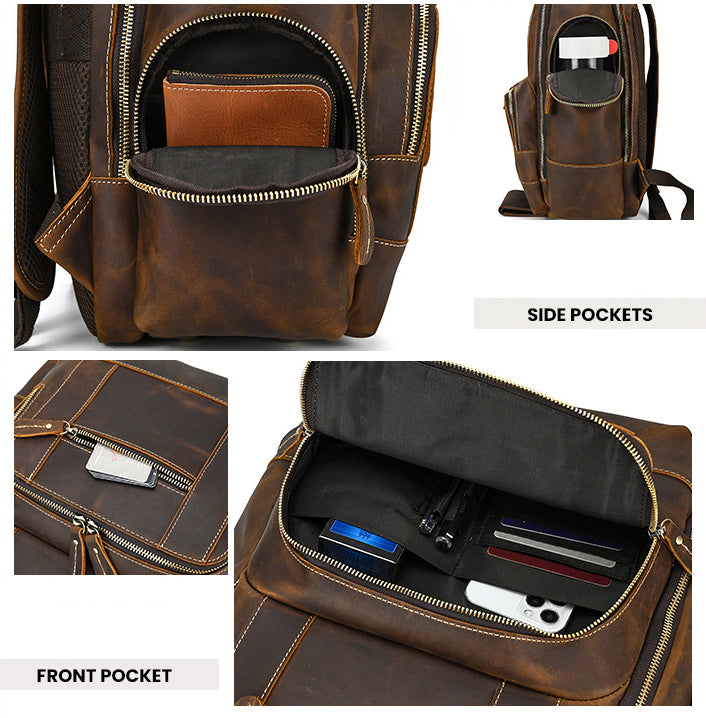 The Vintage™ Pro Backpack by Camel Mountain – 20L, Fits up to 16" Laptop