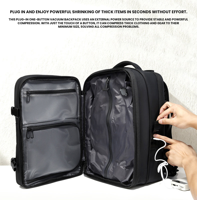 The Korvinor™ Supreme Vacuum Backpack by Camel Mountain – 28L (Expands to 40L), Fits 16" Laptop