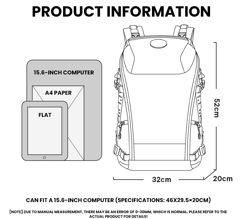 The Drovanis™ Xtreme Backpack by Camel Mountain – 35L, Fits 16" Laptop