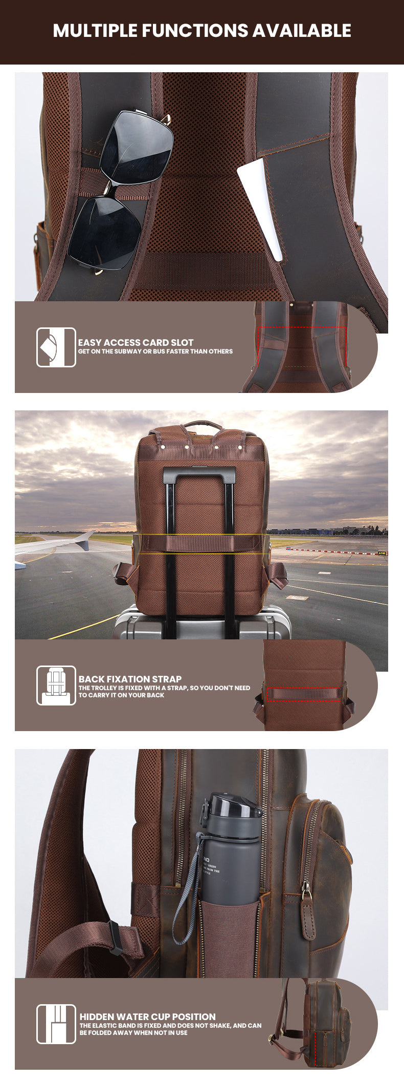 The Quornex™ ProX Backpack by Camel Mountain – 35L, Fits 16" Laptop