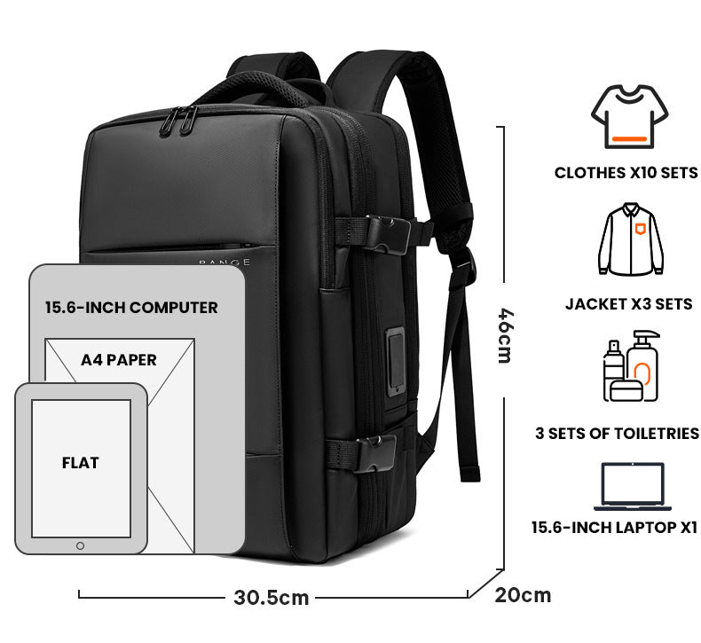 The Korvinor™ Supreme Vacuum Backpack by Camel Mountain – 28L (Expands to 40L), Fits 16" Laptop