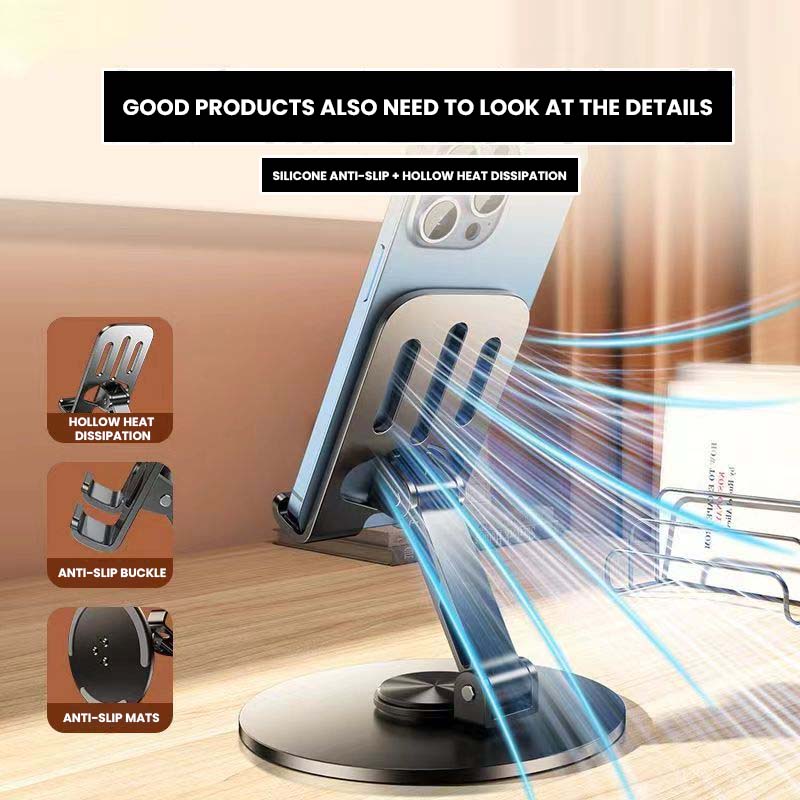 The Draxon™ Mobile/Tablet Stand – 360° Rotatable, Adjustable Height, Portable