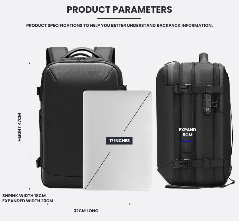 The Eronith™ Xtreme Backpack by Camel Mountain – 55L, Fits 17" Laptop