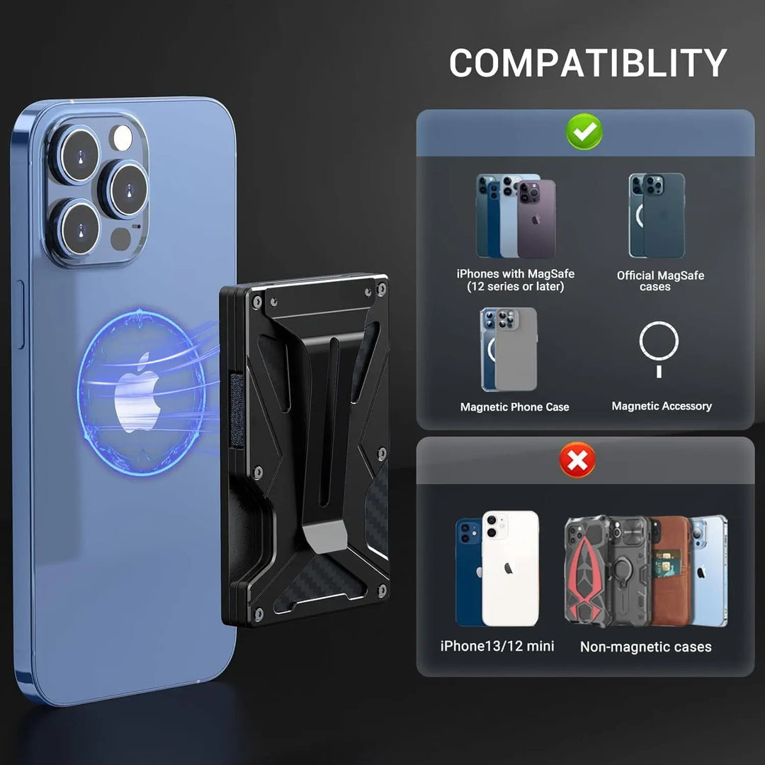 The Zayliron™ ProX Wallet by Camel Mountain – 0.08L, Ultra-Slim Magnetic Metal Wallet