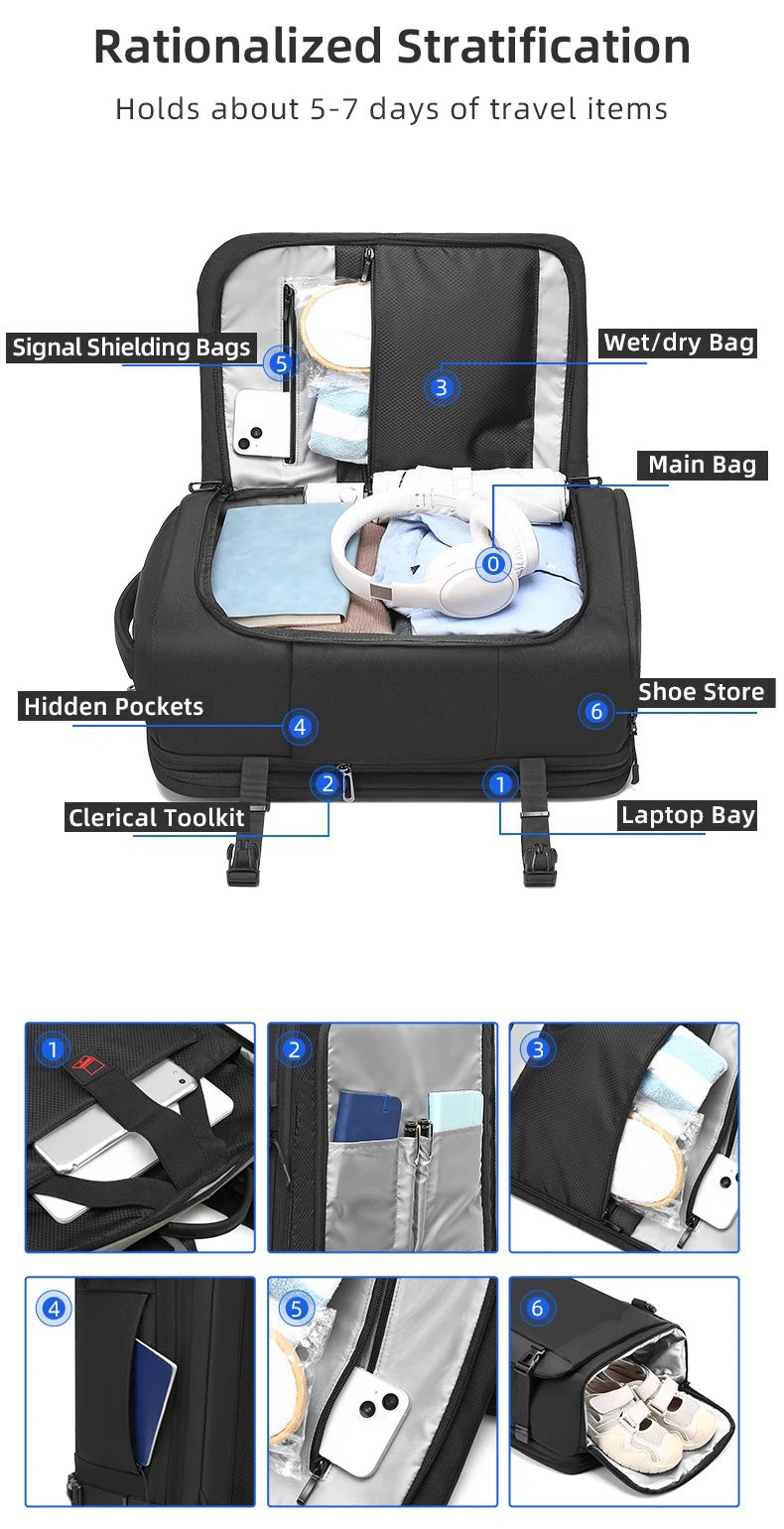 The Bralthex™ Max Backpack by Camel Mountain – 35L, Fits 16" Laptop