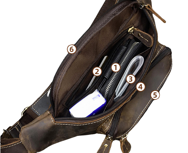 Camel Mountain Cipher™ Evolve Chest Bag Leather Sling Bag for Men 2L ...