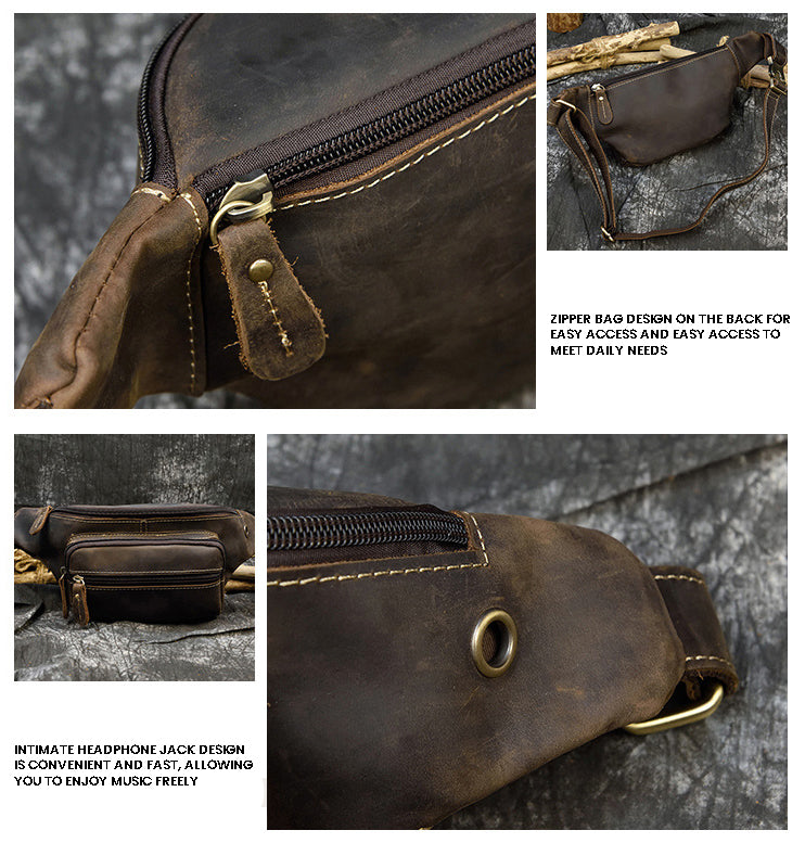 Camel Mountain Cipher™ Evolve Chest Bag Leather Sling Bag for Men 2L ...