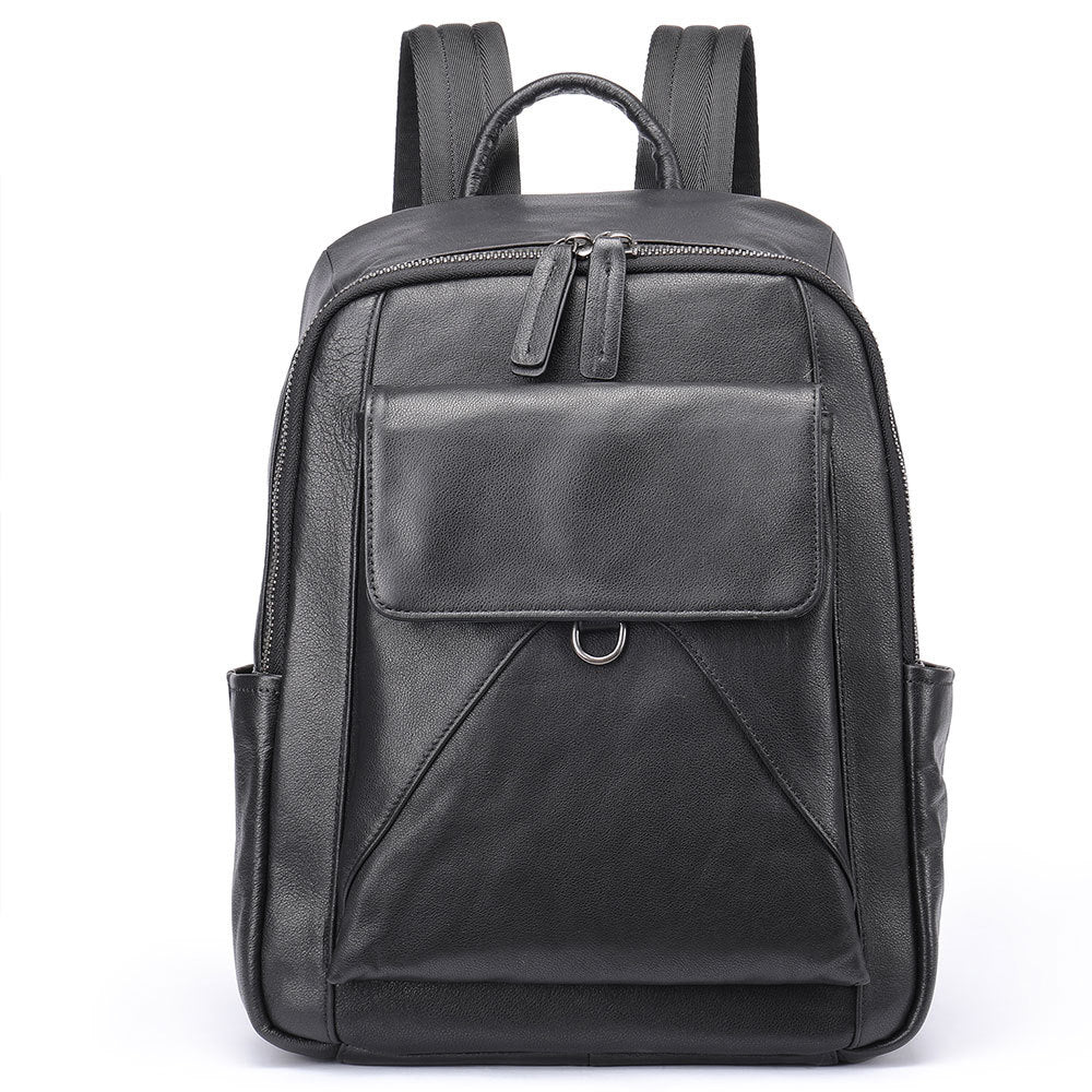 Camel Mountain Metro Luxe Leather Backpack