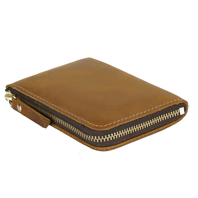 The Syltrax™ Advanced Wallet by Camel Mountain – 0.2L Genuine Leather Zipper Wallet