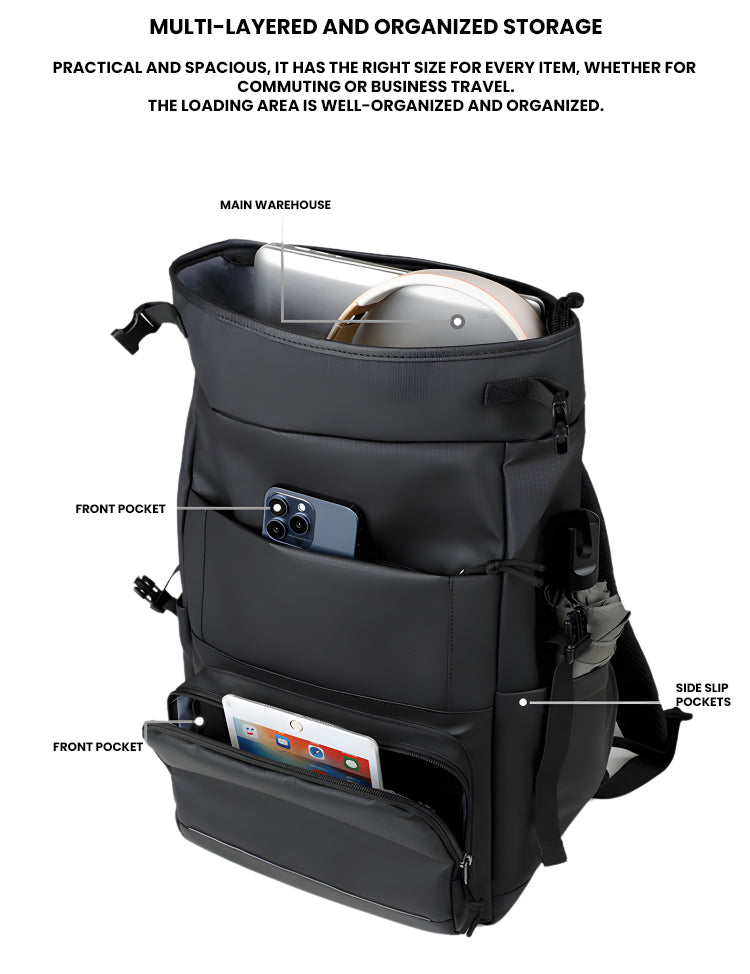 The Ravionex™ Advanced Backpack by Camel Mountain – 20L, Fits 16" Laptop