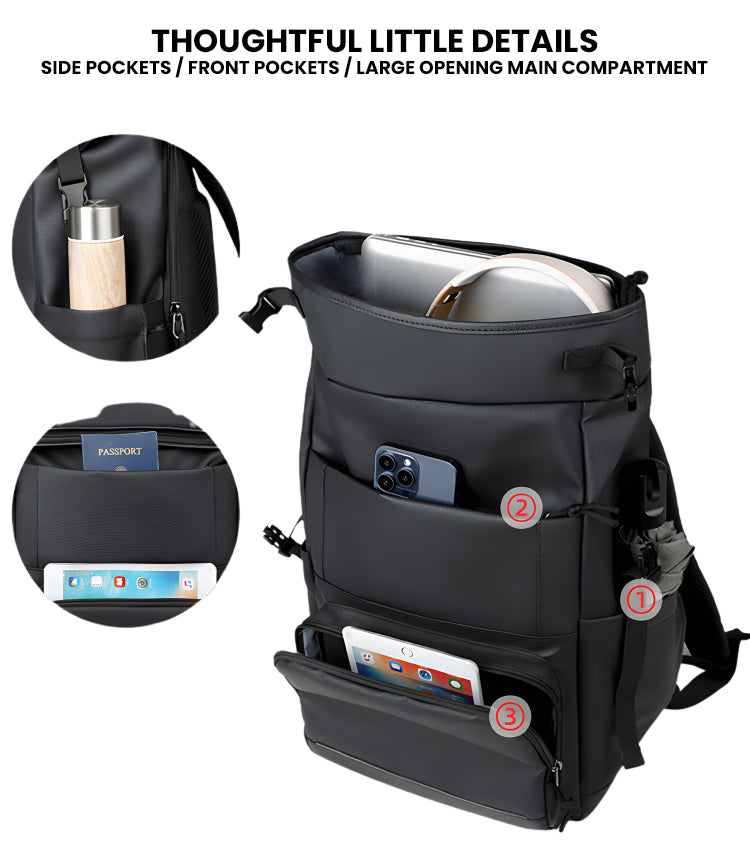 The Ravionex™ Advanced Backpack by Camel Mountain – 20L, Fits 16" Laptop