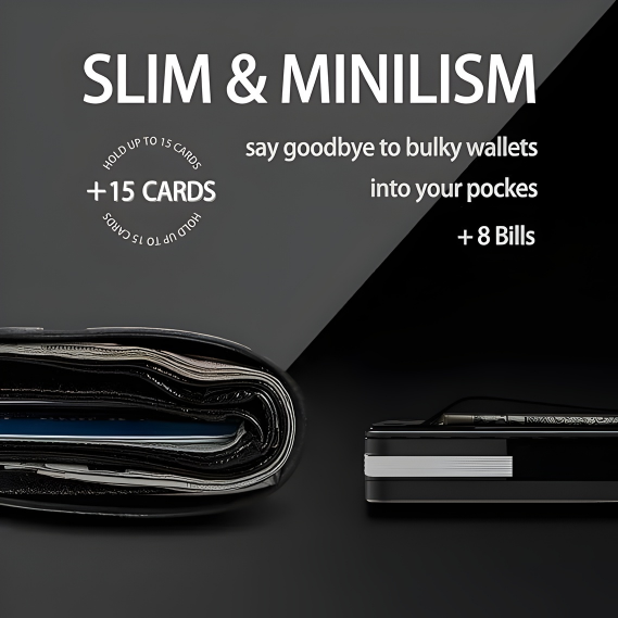 The Zayliron™ ProX Wallet by Camel Mountain – 0.08L, Ultra-Slim Magnetic Metal Wallet