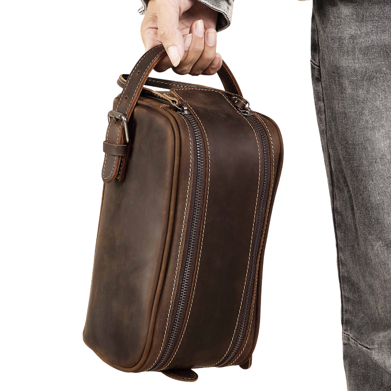 The Elvionox™ ProX Hand Bag by Camel Mountain – 2L Genuine Leather Travel Organizer