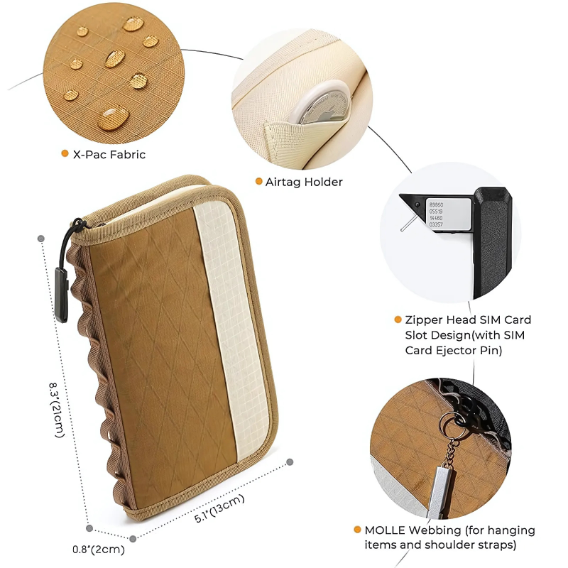 The Joryx™ Max Bag by Camel Mountain – 1L RFID Anti-Theft Passport Organizer