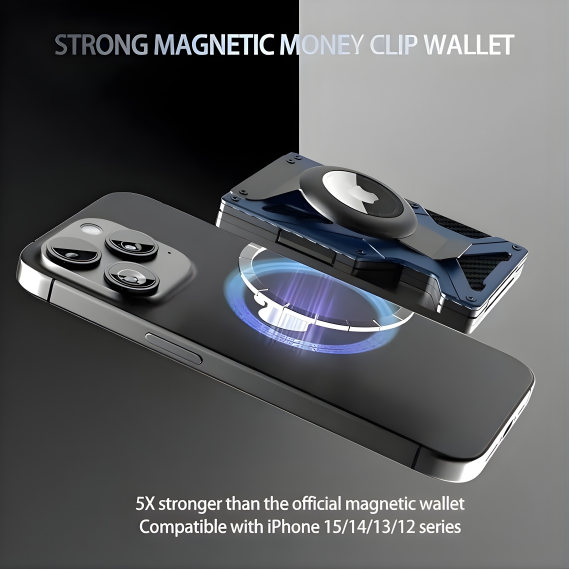 The Zayliron™ ProX Wallet by Camel Mountain – 0.08L, Ultra-Slim Magnetic Metal Wallet