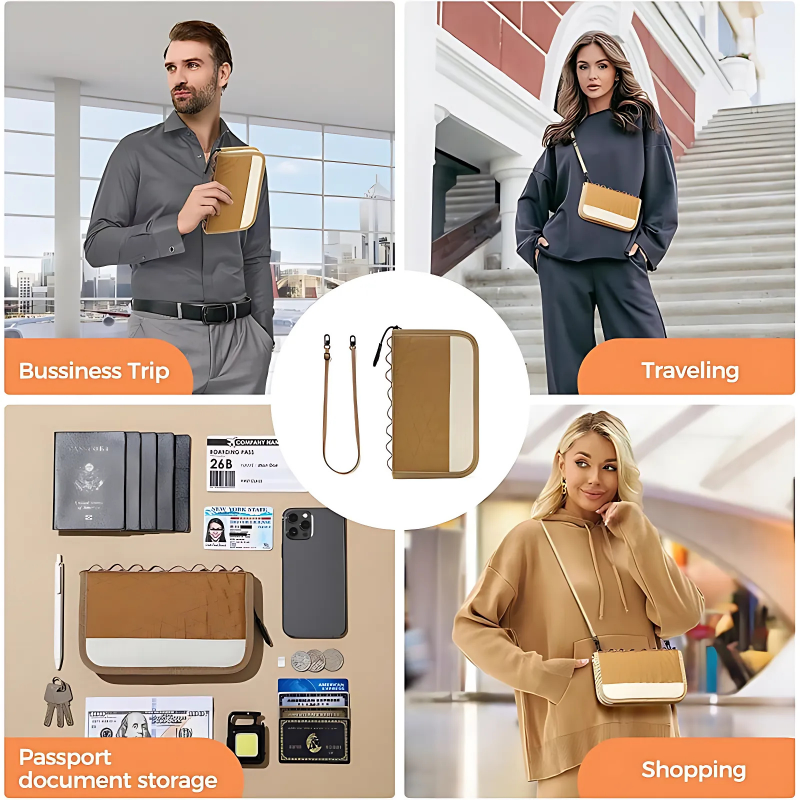 The Joryx™ Max Bag by Camel Mountain – 1L RFID Anti-Theft Passport Organizer