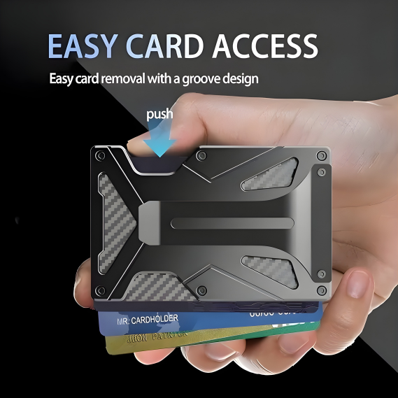 The Zayliron™ ProX Wallet by Camel Mountain – 0.08L, Ultra-Slim Magnetic Metal Wallet