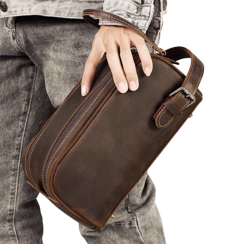 The Elvionox™ ProX Hand Bag by Camel Mountain – 2L Genuine Leather Travel Organizer