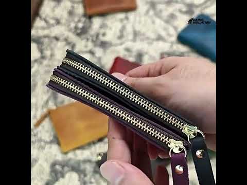 The Syltrax™ Advanced Wallet by Camel Mountain – 0.2L Genuine Leather Zipper Wallet