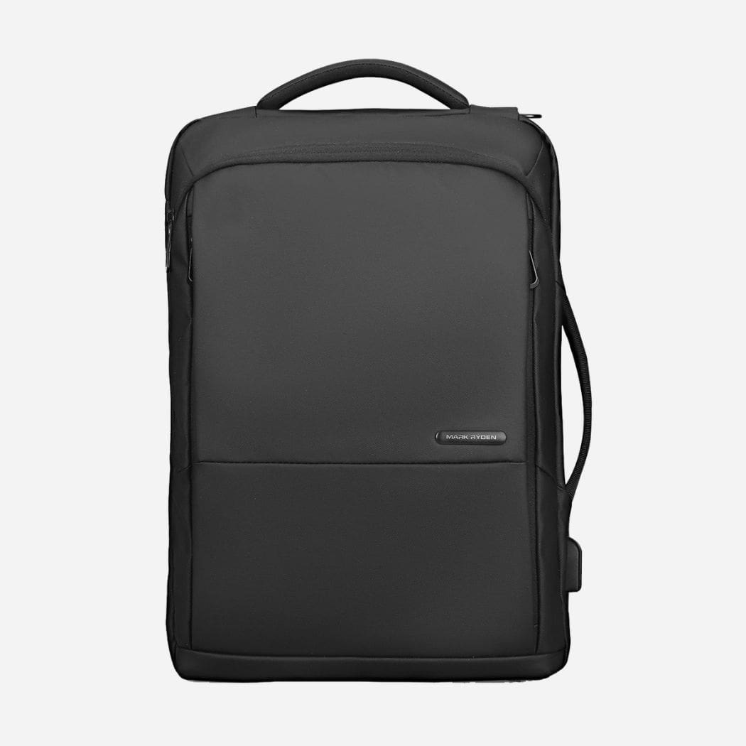 black usb charging business backpack