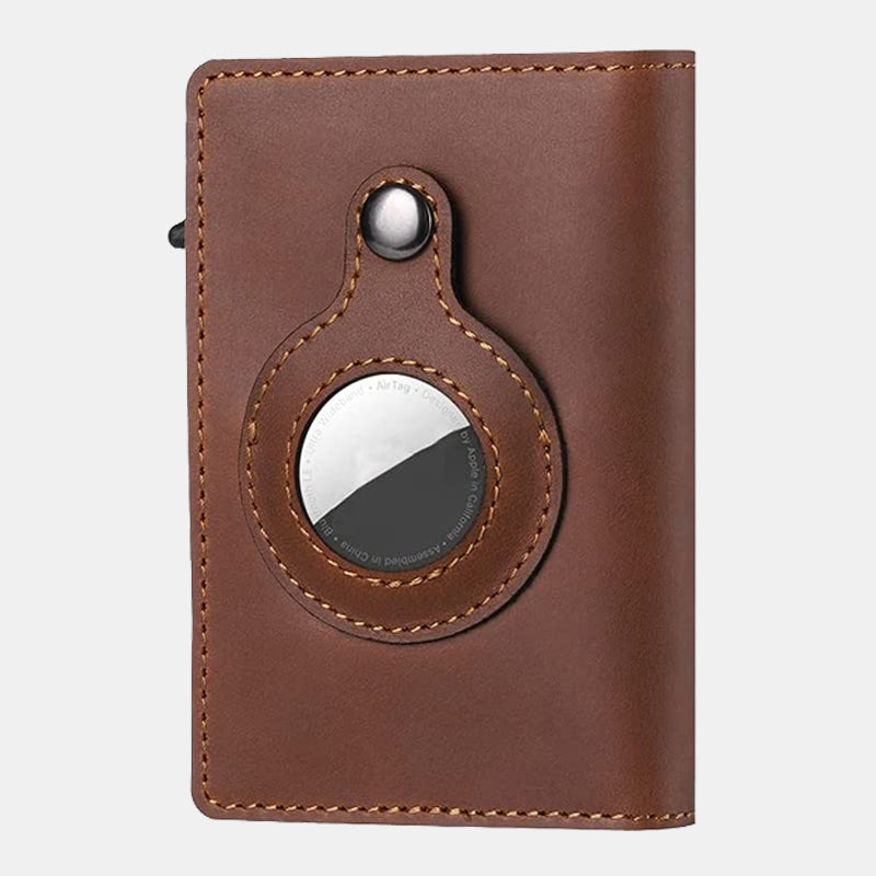 Camel Mountain Apple Airtag Popup Leather Wallet