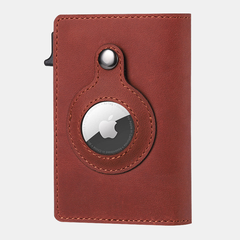 Camel Mountain Apple Airtag Popup Leather Wallet