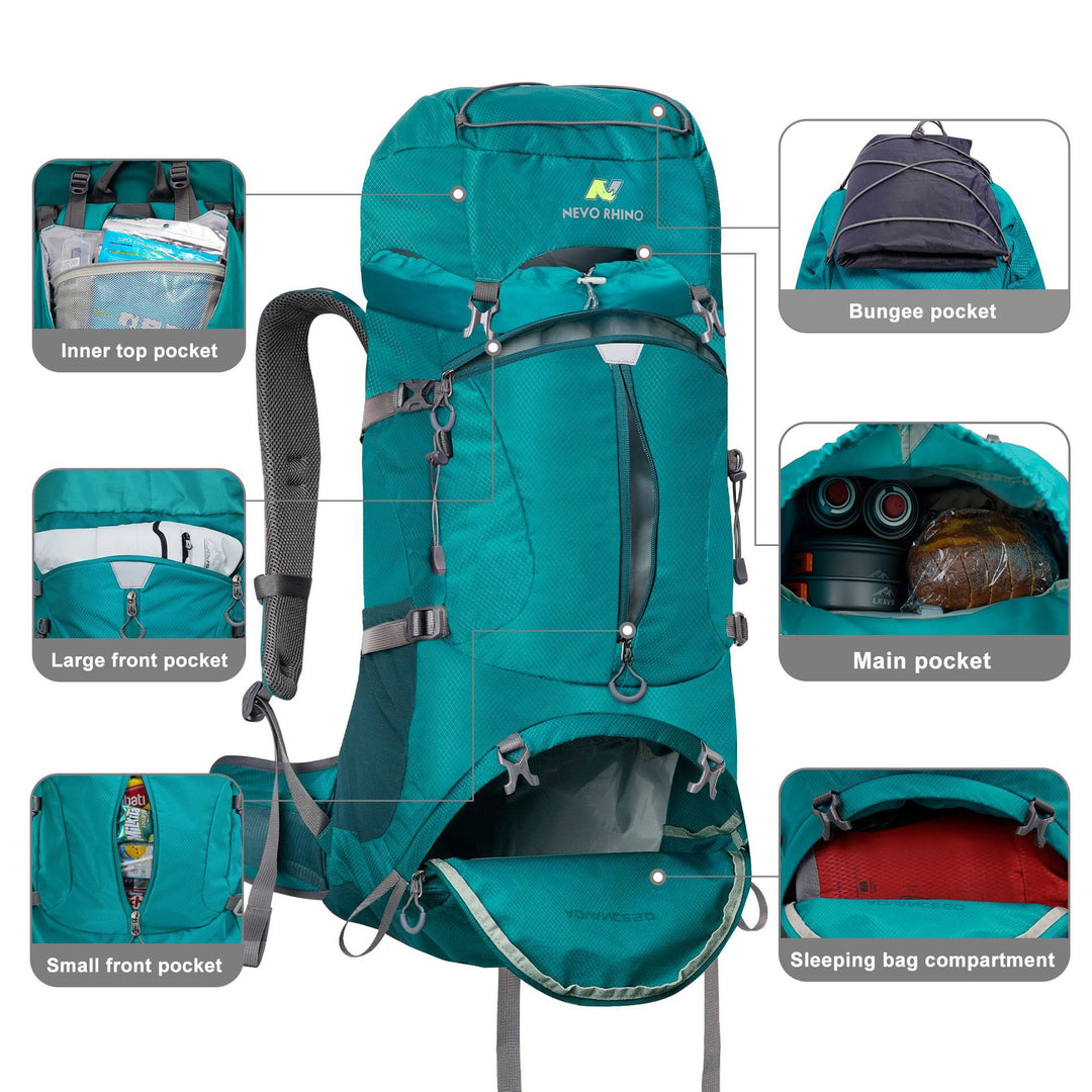 baygee hiking backpack The Entrepreneur™ Pro Backpack 60L Backpack Hiking Backpack – Camel Mountain